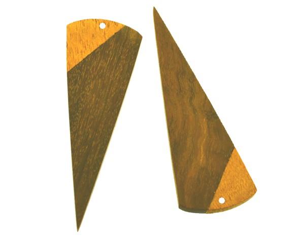 Pingente triângulo sucupira/pau amarelo - 7.1 cm (FB-607)